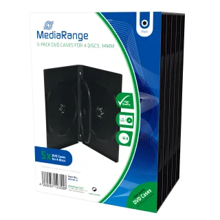 MEDIARANGE Retail pack 4er-DVD-Box | box35-4 | DVD Jewel Case - Kapazität: 4 CD/DVD (Packung mit 5)