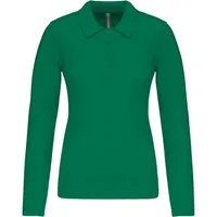 Kariban Langarm-Poloshirt Damen Langarm-Polohemd. Baumwollpiqué