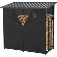 casa.pro Kaminholzregal, BxTxH:143x70x145 cm, »Yakutat« Kaminholzregal 145x143x70cm Schwarz