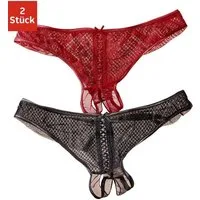 petite fleur gold String-Ouvert (Packung, 2 Stück) vorne mit sexy Schnür-Optik