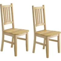 ERST-HOLZ Esszimmerstuhl Doppelpack schlichte Holz-Küchenstühle Kiefer massiv