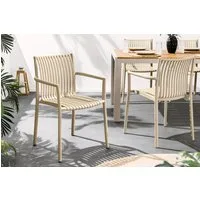 riess-ambiente Gartenstuhl STUDIO ITALIA greige · wetterfester Stapelstuhl für In-/Outdoor (Einzelartikel, 1 St), pflegeleichter Balkonstuhl · leichtes Design · stabil · für Terrasse
