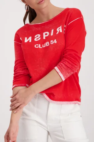 monari - Strickpullover mit gespiegeltem Druck chilli pepper - Gr. - 38