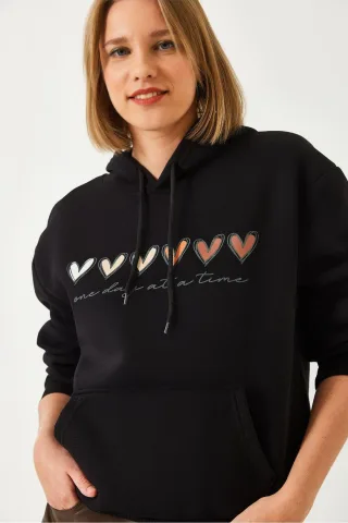 Hoodie mit Kapuze aus Baumwolle und Tasche