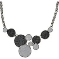 Steuer Collierkettchen Metallcollier mit glitzernder Kreiszierde rhodiumf.