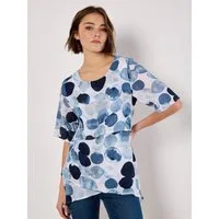 Apricot T-Shirt Tunika-Top mit Punktedruck