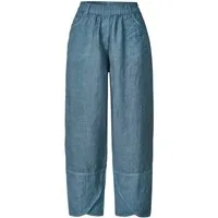 Himalaya Clothing Stoffhose Leinenhose Damen im Five-Pocket-Look - Luftige Sommerhose mit Taschen Bequeme und weite Damenhose mit elastischem Bund