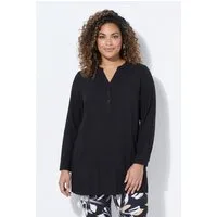 MIAMODA Longbluse Bluse A-Linie Tunika-Ausschnitt Seitenschlitze