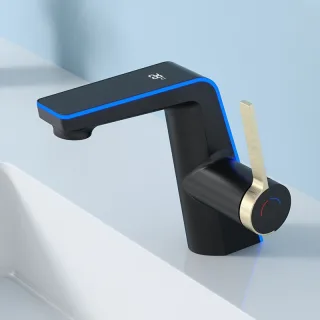 High-end G1/2 Digital Display Water Temperature Hot Cold Icicle Water Cooling Tropical Atmosphere Light Basin Faucet Toi
