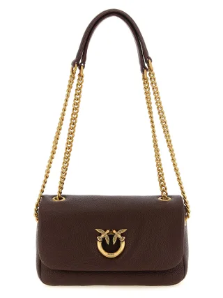PINKO Braune Lammleder Schultertasche