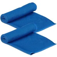 relaxdays Sporthandtuch 8x Kühlendes Handtuch in Blau