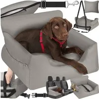tectake Hunde-Autositz Hundeautositz, mit Sicherheitsleine und 2 Befestigungsgurten, längenverstellbar