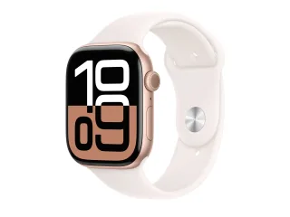 Apple Watch Series 10 (GPS) 46mm Aluminium rosegold mit Sportarmband M/L blassrosa | mwwu3qf/a |