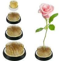 FOUORTUNATE-BEE Blumenständer 4er Set Ikebana Blumensteckhilfe aus Edelstahl mit Gummibasis (4 St), Ikebana Blumensteckhilfe Set für Floristik, Büro, Garten & Teeraum