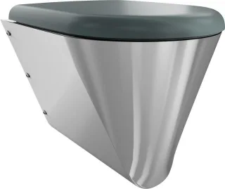 KWC Aquarotter T-WC, CAMPUS, Edelstahl, wandhängend, 360x409x500 mm, grauer Sitz, 3600000650 3600000650