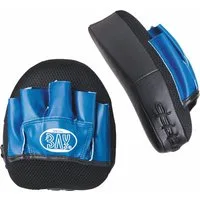 BAY-Sports Boxsack Drive BLAU Handpratzen Mesh klein Schlagpolster Schlagkissen Pratzen (1 Paar, 1 Paar), Kleine Focus Trainerpratzen mit Mesh Einsatz