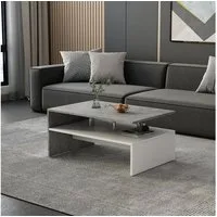 Vicco Couchtisch Mike, Beton/Weiß, 90 x 60 cm (1-St)