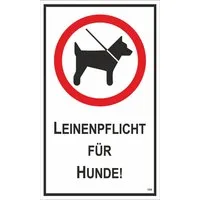 Hermann Schütz Hinweisschild Leinenpflicht für Hunde! 150x250 mm Kunststoff, (1 St)
