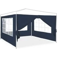 relaxdays Pavillon Blaue Pavillon Seitenwand 4er Set