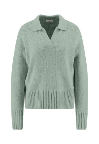 FYNCH-HATTON - PULLOVER POLO COLLAR SOFT sage green - Gr. - L