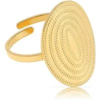 Made by Nami Goldring Damen Ring gold verstellbar wasserfest aus Edelstahl sommerlich, aus Edelstahl – Boho-Stil – für Festivals – glänzende Optik