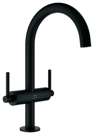 GROHE Waschtisch-Einlochbatterie Atrio 21145, DN15 L-Size Hebelgriff phantom black, 21145KF0 21145KF0