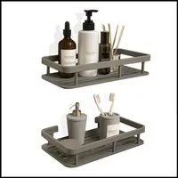 LIVINA HOME Duschablage ohne Bohren, Duschablage zum hängen, Duschkorb in schwarz, 1-tlg., Badregal, Duschregal, Duschzubehör, Badezimmerorganizer, +4 Haken