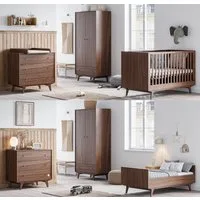 QMM TraumMöbel Babyzimmer-Komplettset Maddy, (Set, 4-tlg., Kleiderschrank 2-türig, Bett 70x140, Kommode, Wickelansatz)