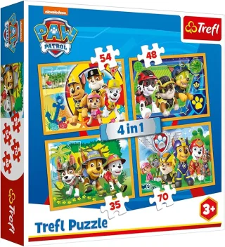 Trefl Puzzle 34307 - 4 in 1: Paw Patrol [54+48+35+70 Teile]