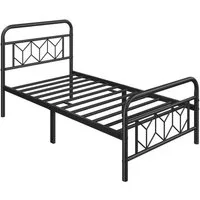 Yaheetech Metallbett, Vintage Bettrahmen mit Hohem Kopfteil, Bettgestell