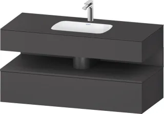 Duravit Qatego Einbauwaschtisch mit Konsolenwaschtischunterbau Graphit Matt 1200x550x600 mm - QA4787 QA4787049490000
