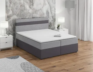 Boxspringbett Schlafzimmerbett INVERN 160x200cm Grau-Hellgrau