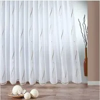 Weckbrodt Gardine VIVIEN (1 St), Smokband, halbtransparent, Voile, echte Stickerei, Voile, Allover, Motiv, Halbtransparent, gebogt, Store