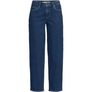 Relaxte Soft Denim Straight Fit 7/8-Jeans, Damen,  Blau, Elasthan/Baumwoll-Mischung, by Lands' End