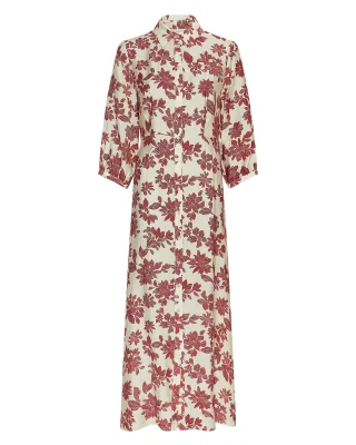 msch copenhagen - MSCHVildana 3 4 Shirt Dress AOP rhubarb flower - Gr. - XS