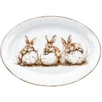 Ritzenhoff & Breker Servierplatte Ritzenhoff Servierplatte Bunny oval 31x22 cm Hasen Ostern Geschirr, Porzellan