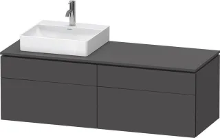 Duravit L-Cube Konsolenwaschtischunterbau wandhängend Graphit Matt 1420x550x482 mm - LC4870L49490000 LC4870L49490000