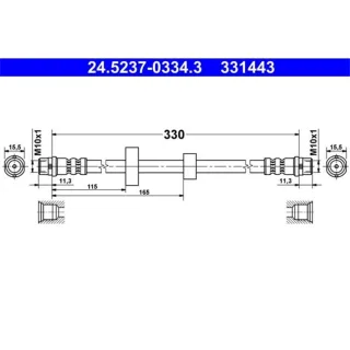 ATE Bremsschlauch vorne VW Transporter T4 24.5237-0334.3