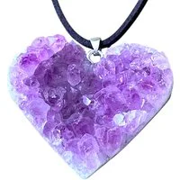 Steinfixx® Edelstein Amethyst Herz Anhänger 925 Silber I 80 cm Wildlederband, (ca. 10 gr. I ca. 2-3 cm I Handarbeit, 1-St., Lieferung mit Geschenkverpackung), AAA-Qualität aus Brasilien