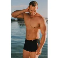 GUGGEN Mountain Badehose Badehose Herren kurz eng anliegend Badeshorts TS-5-6 kurz eng anliegend Badeshorts rot blau orange schwarz gestreift