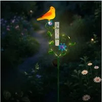 abc HOME Gartenstecker Vogel, LEDs, Solarpanel, Lichtsensor, 80 cm H Regenmesser