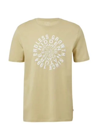 Q/S designed by - T-Shirt mit Frontprint beige/grün - Gr. - L