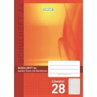 Stylex Schreibwaren Schulheft Schulheft DIN A4 Lineatur 28 kariert mit Rand