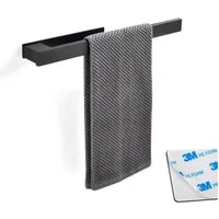 LIVINA HOME Handtuchhalter ohne Bohren 40cm Edelstahl, Handtuchstange zum Kleben fürs Bad, Küche, Handtuchständer schwarz, Küchen Organizer, Wandhaken, Handtuchhaken