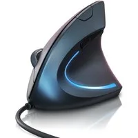 Titanwolf Vertikalmaus, optisch, USB, kabelgebunden, Armschonend, 1600 dpi ergonomische Maus (kabelgebunden, Vorbeugung von Mausarm / Tennisarm (RSI Syndrom) für Windows und Mac)