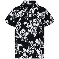 King Kameha Hawaiihemd "Hibiscus" Funky Hawaii-Hemd Herren Kurzarm Front-Tasche Stylish