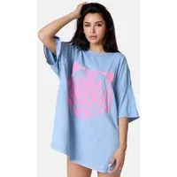 Worldclassca Print-Shirt Worldclassca Oversized Animal Print T-Shirt lang Sommer Tee Oberteil