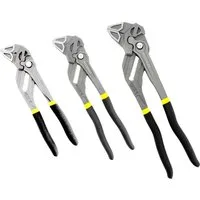 WELDINGER Zangenschlüssel 3er-Set Zangenschlüssel 7"/10"/12" 180-300 mm, Set 3-tlg.