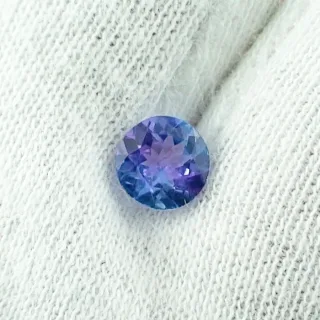 AAA Tansanit 0,77 ct Brillant Rund multifacettiert Schmuckstein  5,95 x 3,20 mm