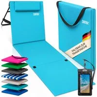 Detex Gartenliege, Strandmatte Gepolstert mit Rückenlehne Strandliege Klappbar Tragbar